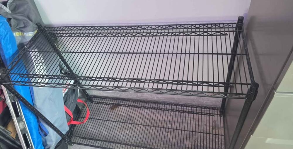 2 Black Wire Shelving Unit